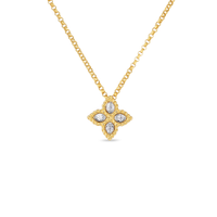 Roberto Coin Diamond Flower Medium Pendant in White Gold - Skeie's Jewelers