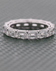 Rahaminov Platinum Emerald Cut Diamond Eternity Band Ring