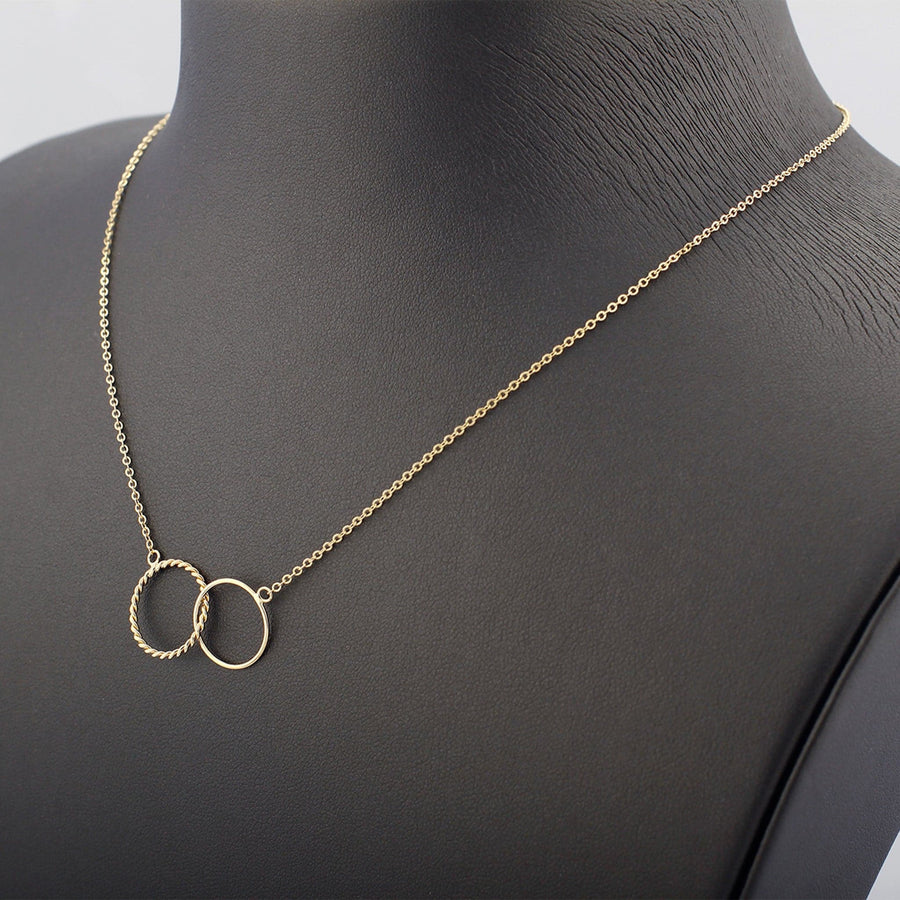 Interlocking Circles Pendant Necklace by Carla | Nancy B. Modeled
