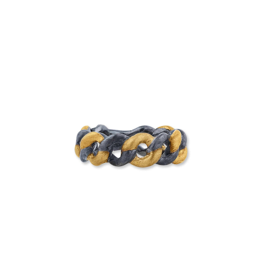 Yellow Gold & Oxidized Silver 'Carla' Link Ring by Lika Behar