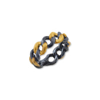 Yellow Gold & Oxidized Silver 'Carla' Link Ring by Lika Behar Angle