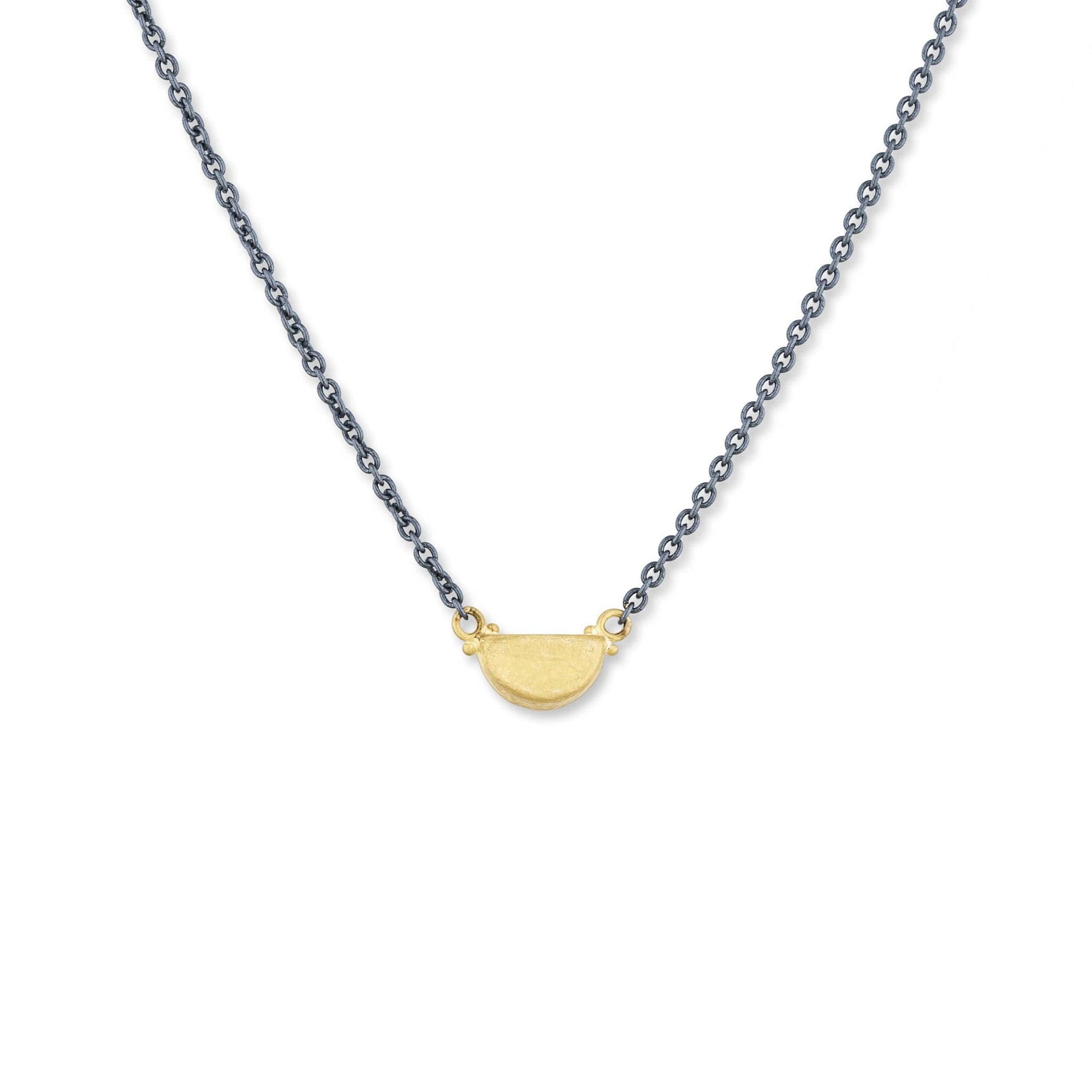 Lika Behar Yellow Gold Half Drum Pendant Necklace