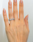 De Beers Forevermark Platinum 5 Stone Diamond Halo Wedding Ring- modeled