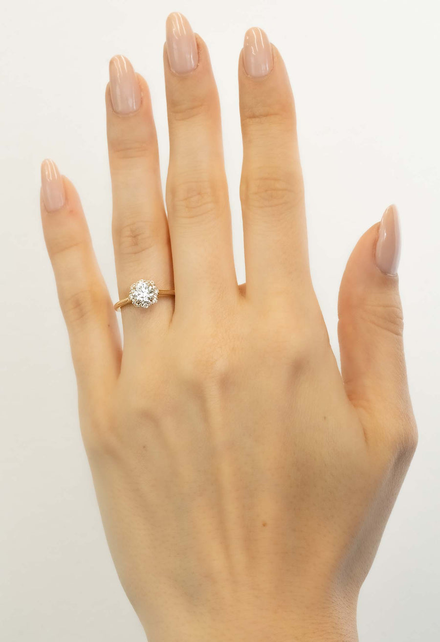 De Beers Forevermark 'Center of My Universe' Floral Halo Engagement Ring - Skeie's Jewelers