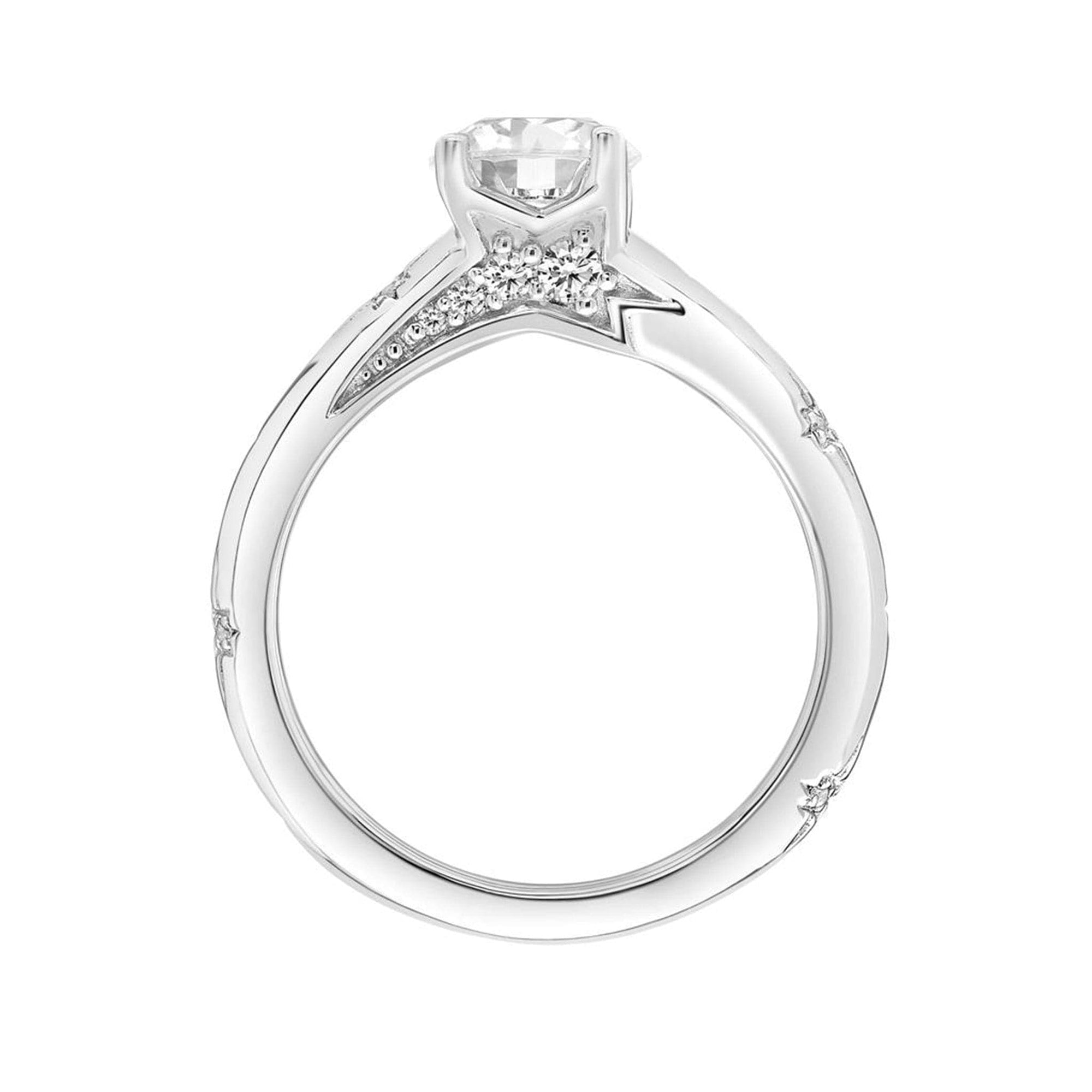 Round Diamond Celestial Engagement Ring in 14k White Gold