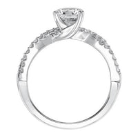 Twisted Diamond Shoulders Engagement Ring by Frederick Goldman  Side