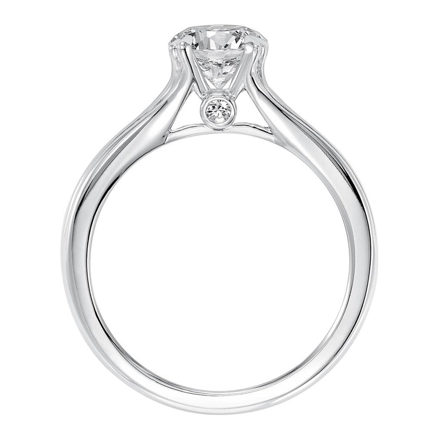 Textured Diamond Gallery Solitaire Engagement Ring - Semi-Mount