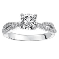 Twisted Diamond Shoulders Engagement Ring by Frederick Goldman  Front