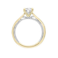 Round Diamond Two-Tone Gold Engagement Ring by Frederick Goldman Side