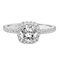 Round Diamond Engagement Ring with Halo Twist Gallery  front