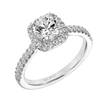 Round Diamond Engagement Ring with Halo Twist Gallery  Side