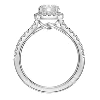 Round Diamond Engagement Ring with Halo Twist Gallery  Side