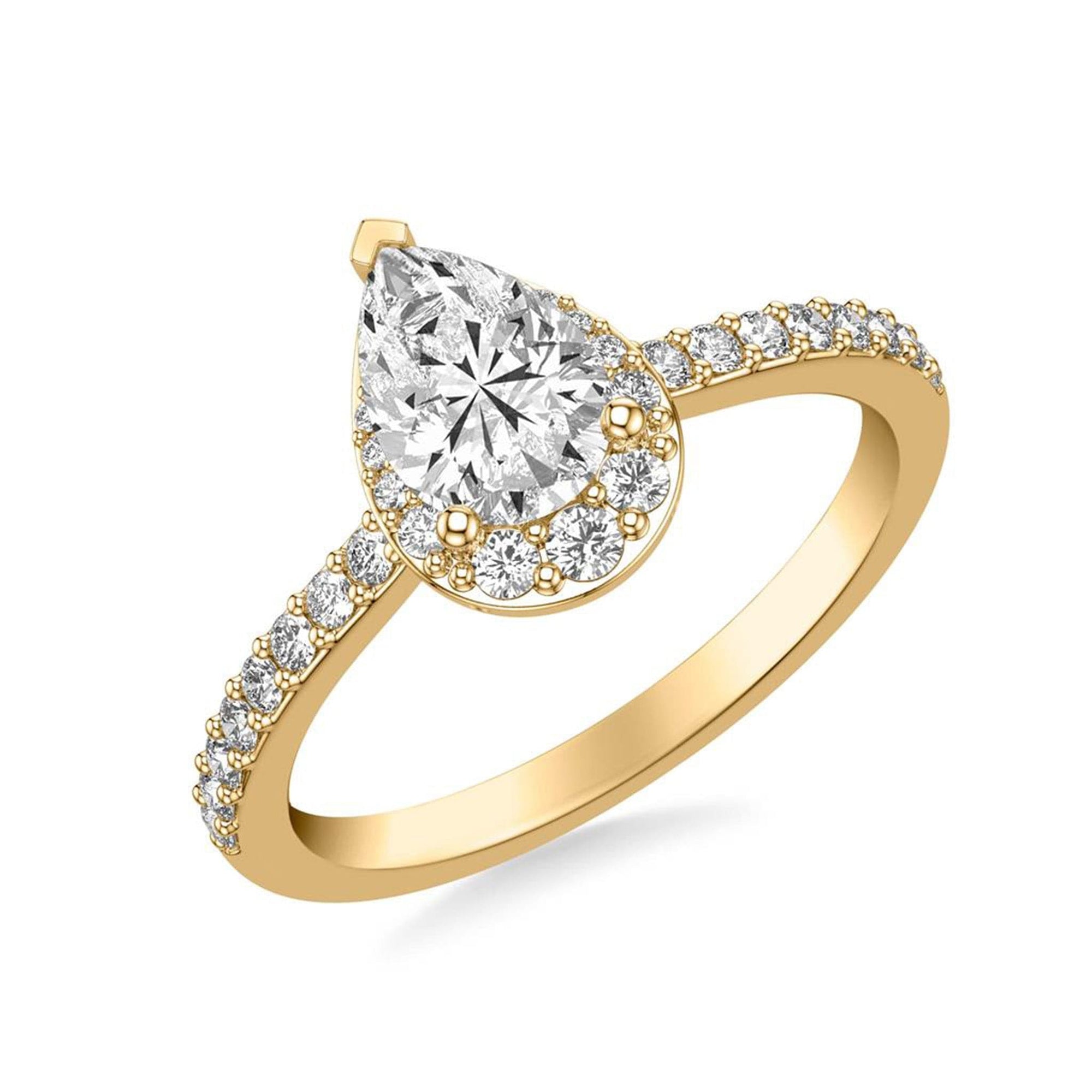 Pear-Shaped Ascending Halo Engagement Ring by Frederick Goldman