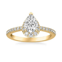Pear-Shaped Ascending Halo Engagement Ring by Frederick Goldman