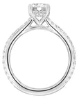 Classic Diamond Engagement Ring with Sidestones by Frederick Goldman Side