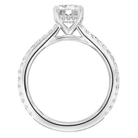 Classic Diamond Engagement Ring with Sidestones by Frederick Goldman Side