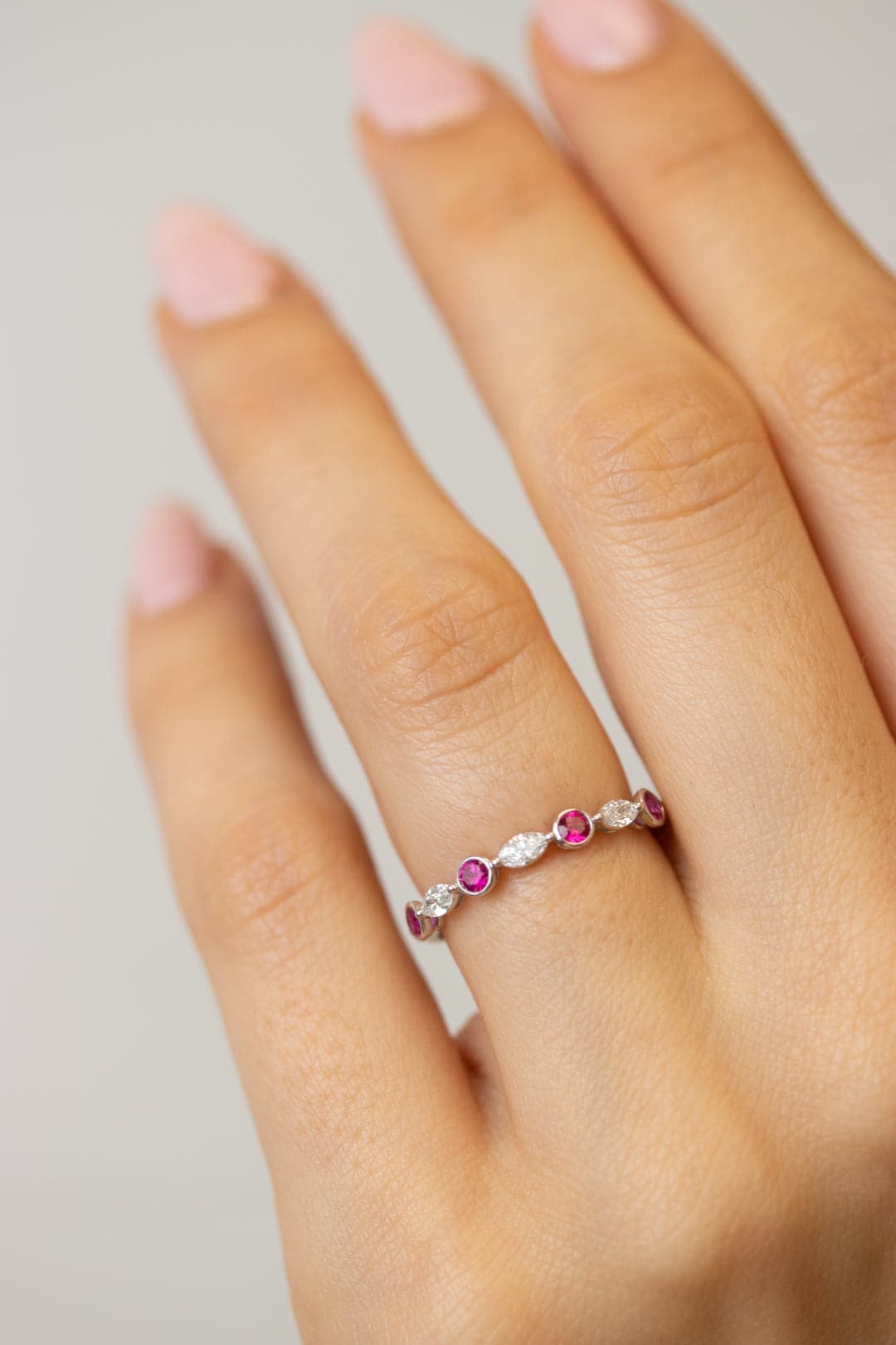 Precision Set Ruby and Diamond Band - Skeie's Jewelers