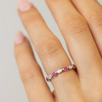 Precision Set Ruby and Diamond Band - Skeie's Jewelers