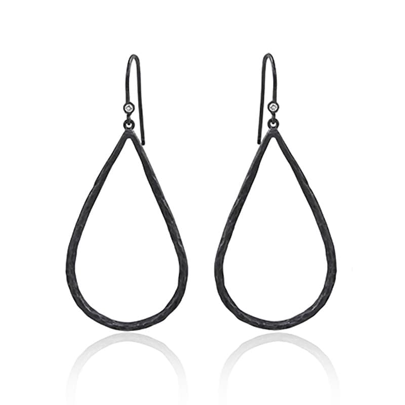 Lika Behar Teardrop Hoop Diamond Dangle Earrings