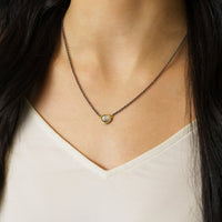 Moonstone Pendant Necklace in Silver & Gold by Lika Behar Modeled