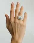 Dendritic Agate Pompei Sterling Silver Ring by Lika Behar Modeled
