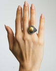 Lika Behar Gold & Oxidized Sterling Silver 'Pompei' Dome Ring