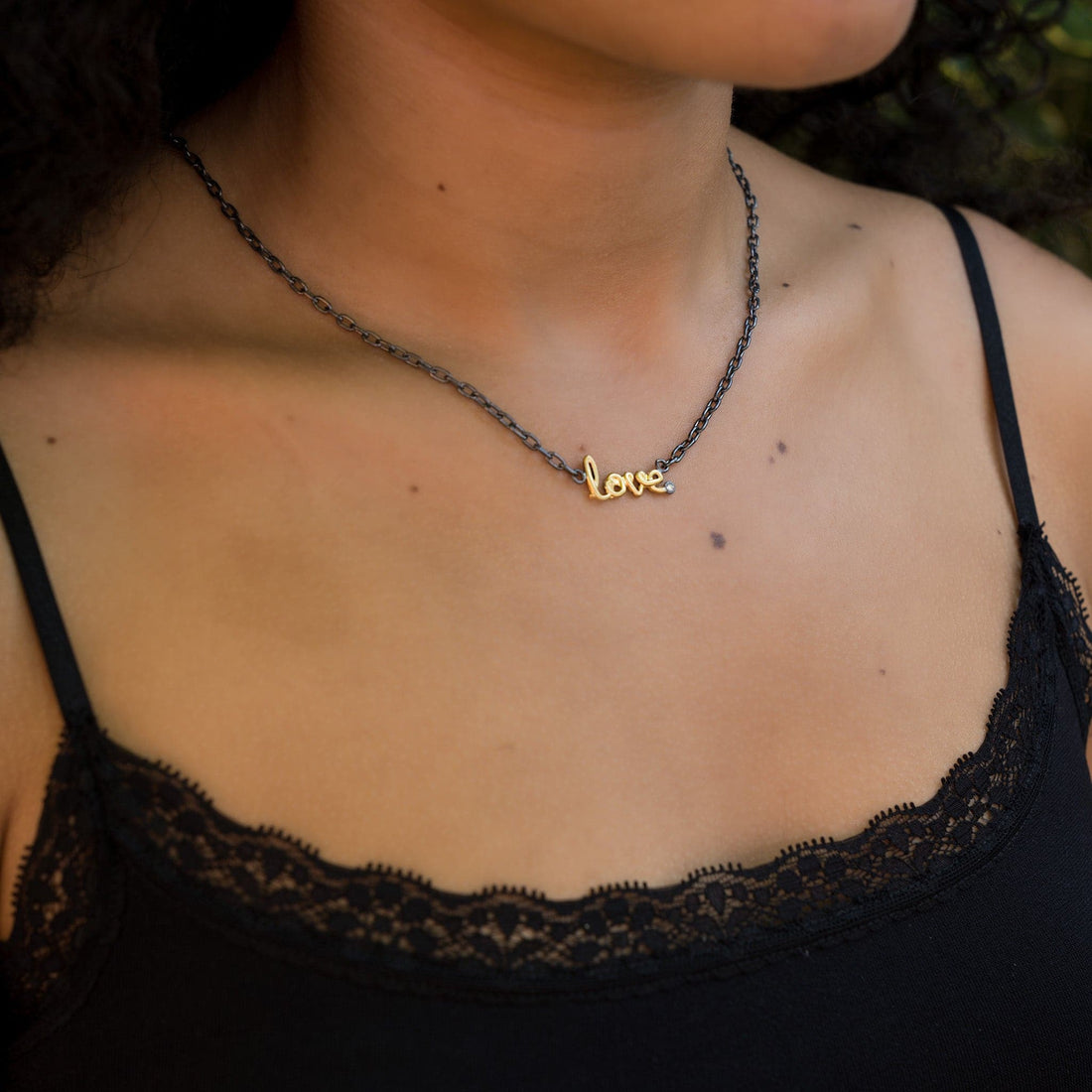 Lika Behar Love Necklace with White Sapphire - Skeie's Jewelers