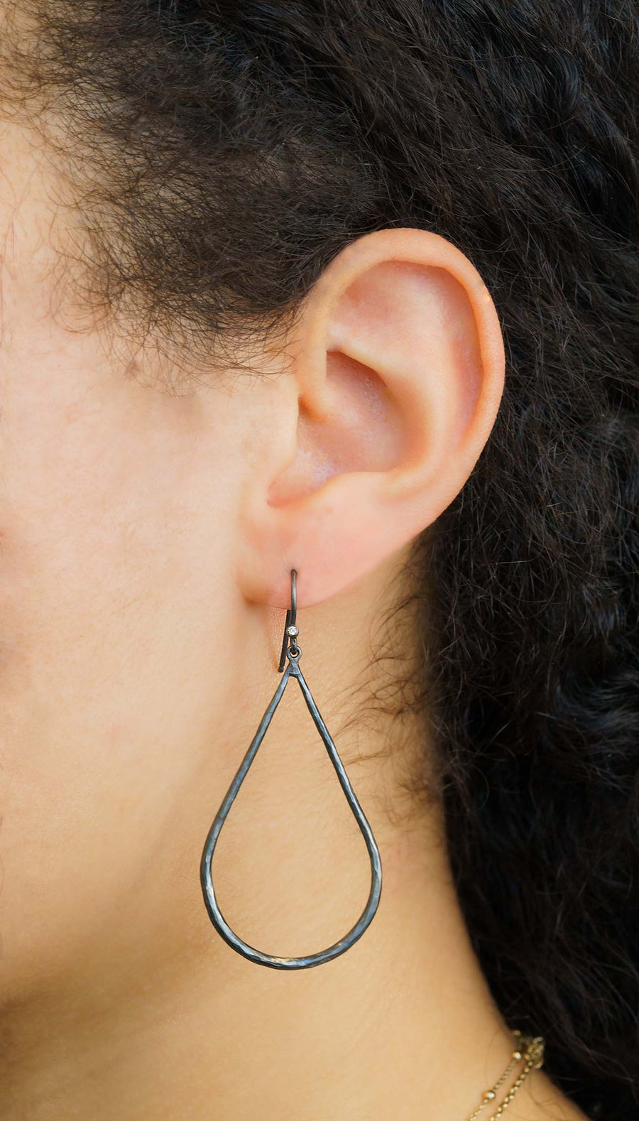 Lika Behar Teardrop Hoop Diamond Dangle Earrings - Skeie's Jewelers