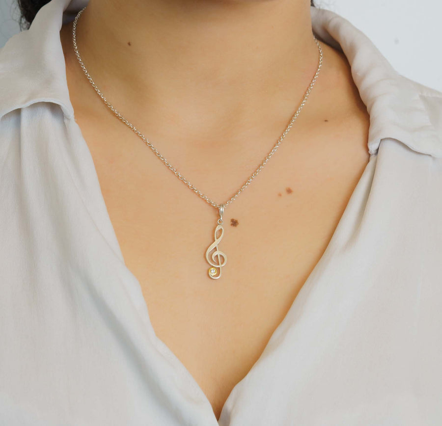 Lika Behar Sterling Silver & Gold Clef Pendant Necklace