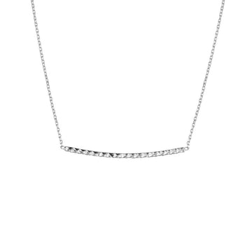 Sterling Silver Textured Bar Necklace - Skeie's Jewelers