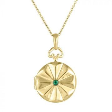 Emerald Yellow Gold Locket Necklace 'Allegra' by My Story