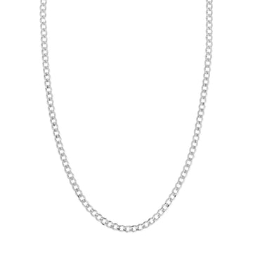 Sterling Silver Curb Chain Necklace 