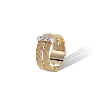 Marco Bicego Masai Collection 18K Yellow Gold and Diamond Double Row Band