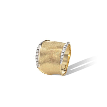Marco Bicego® Lunaria Collection 18K Yellow Gold and Diamond Medium Ring