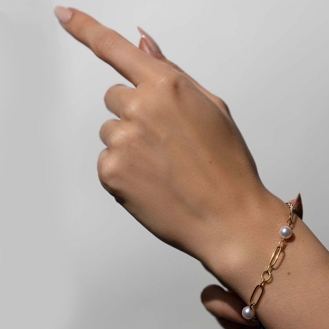 Mikimoto Pearl Akoya M Code Gold Chain Bracelet