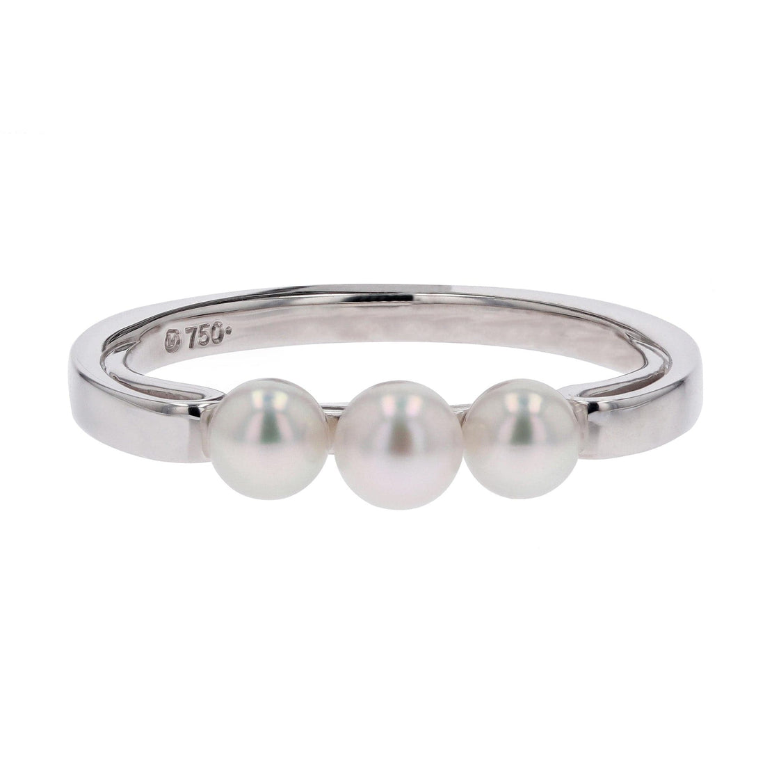 Mikimoto Pearl Ring Cluster in 18k White Gold