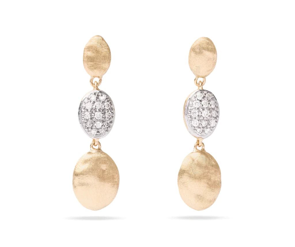 'Siviglia' 18K Yellow Gold & Diamond Triple Drop Earrings by Marco Bicego - Skeie's Jewelers