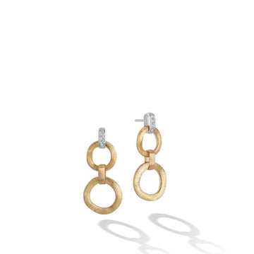 Marco Bicego 'Jaipur' 18K Gold & Diamond Double Link Earrings