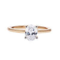 Classic Oval Diamond Solitaire Engagement Ring by Frederick Goldman Yellow gold
