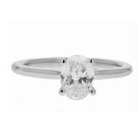Classic Oval Diamond Solitaire Engagement Ring by Frederick Goldman White Gold