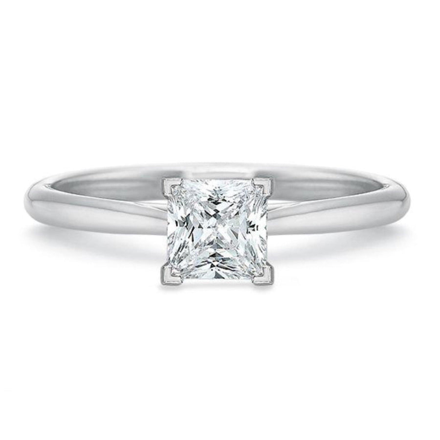 Precision Set Solitaire Princess Cut Diamond Engagement Ring