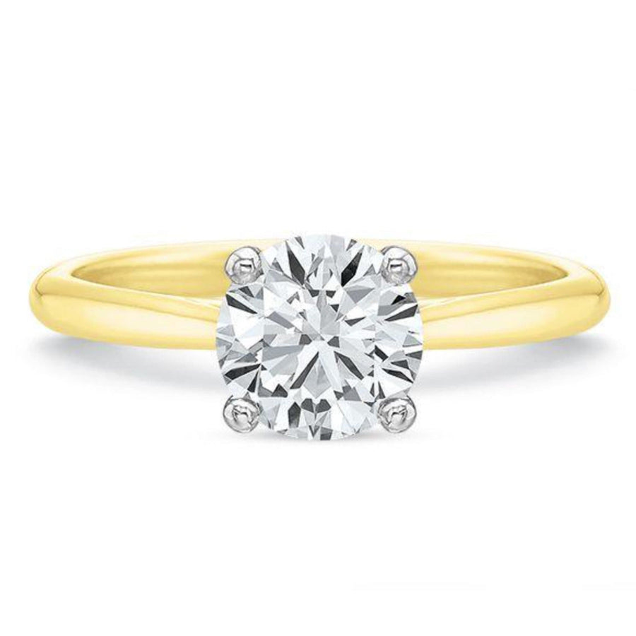 Solitaire 'New Aire' Engagement Ring by Precision Set - Semi-Mount Yellow Gold