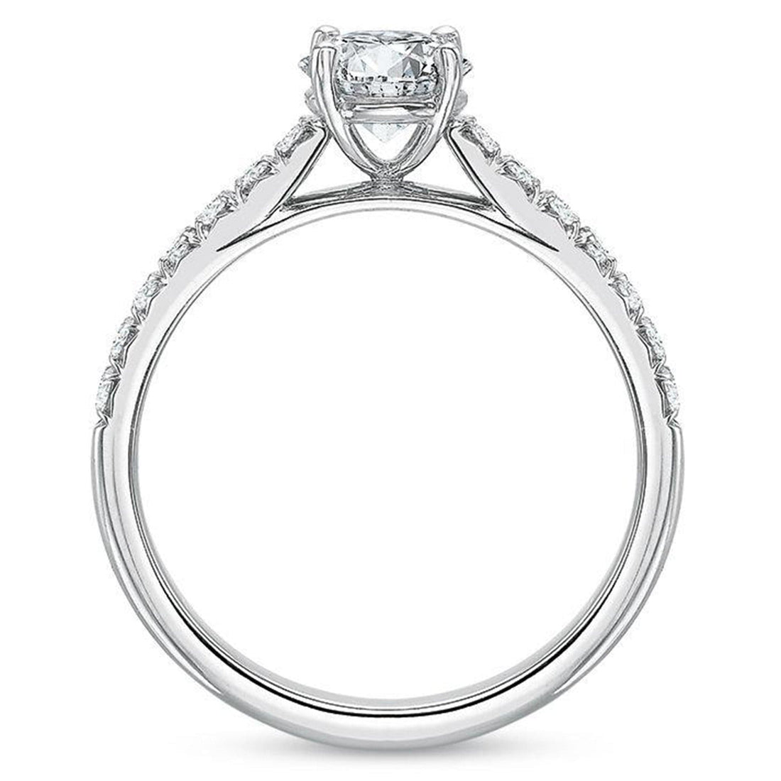 Split-Prong Diamond Engagement Ring with Side Stones