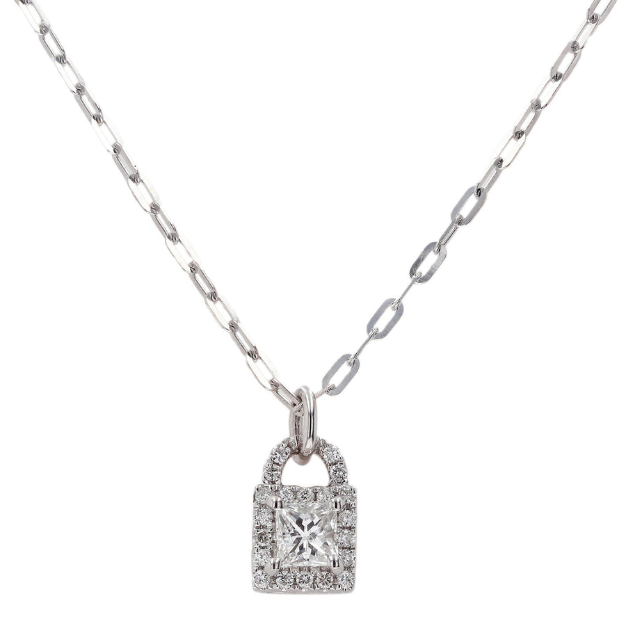 Princess Cut Diamond Lock Pendant by Skeie's Jewelers - Skeie's Jewelers