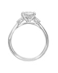 Princess-Cut Three-Stone Diamond Engagement Ring Side
