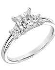 Princess-Cut Three-Stone Diamond Engagement Ring