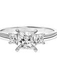 Princess-Cut Three-Stone Diamond Engagement Ring Front