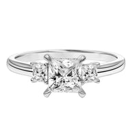 Princess-Cut Three-Stone Diamond Engagement Ring Front