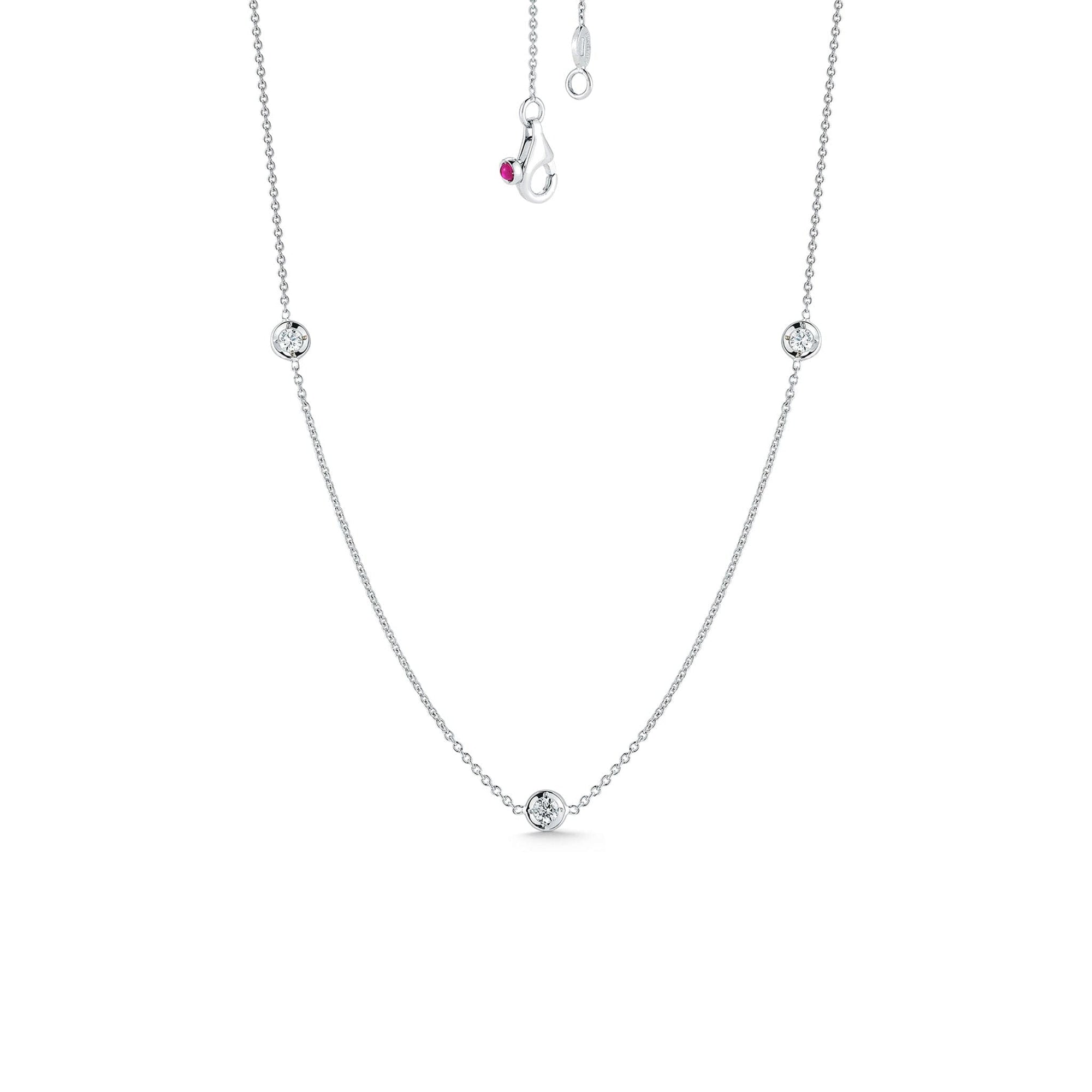 Roberto Coin Diamond Station Necklace White Gold 3