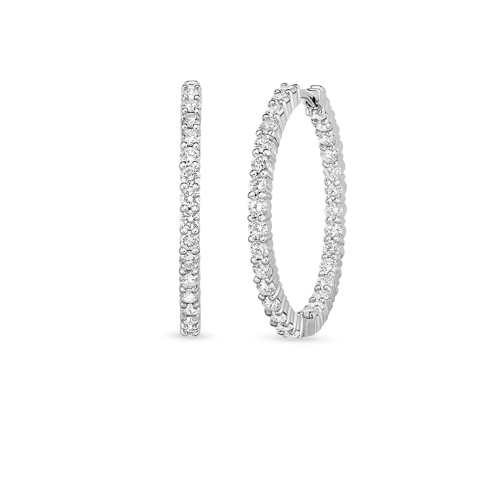 Roberto Coin Inside Out Diamond Hoop Earrings - Small